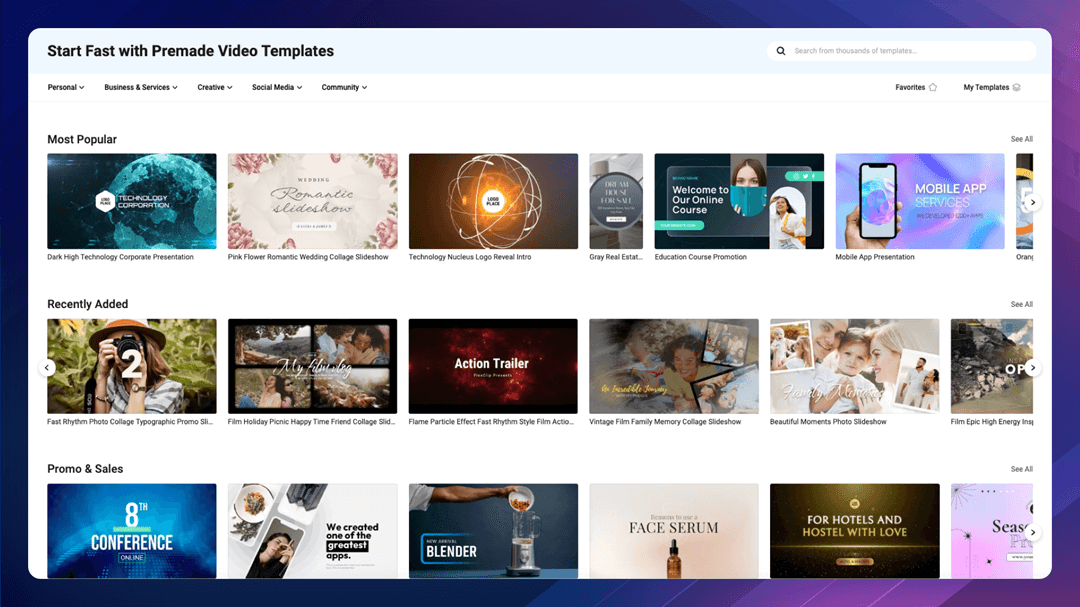 FlexClip Template Library